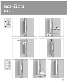 Montage Schüco Rollenband scharnier PVC deur Typ 8