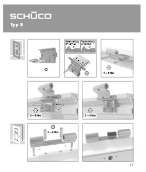 Afstellen reguleren Schüco Rollenband scharnier PVC deur Typ 8